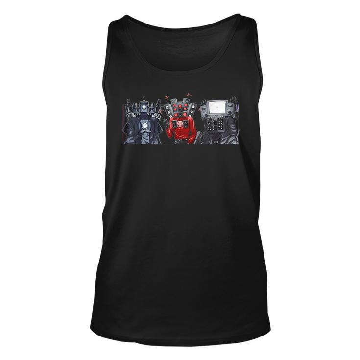 Skibidi Toilet Camera Man Speaker Man Tv Man Tank Top Mazezy