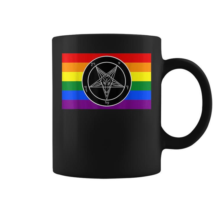 Satan With Gay Pride Flag Coffee Mug Mazezy