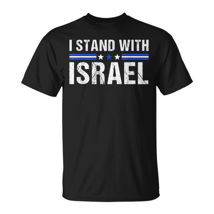 Support I Stand With Israel Jewish Heritage Israeli Flag T Shirt Seseable