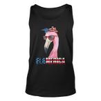 Patriotic Flamingo Tank Tops