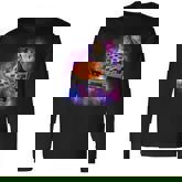 Dj Cat Eats Pizza In Galaxy Long Sleeve T-Shirt