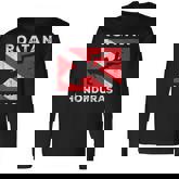 Retro Roatan Honduras Scuba Dive Vintage Dive Flag Diving Long Sleeve T-Shirt