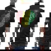 Junenth Heart Word Cloud Black Freedom Junenth Men's T-shirt Back Print