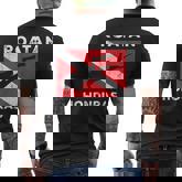 Retro Roatan Honduras Scuba Dive Vintage Dive Flag Diving Men's T-shirt Back Print