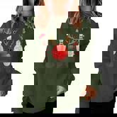 Bowling Christmas Santa Hat Xmas Lights Women Sweatshirt