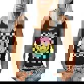 Rainbow Smile Face Cute Checkered Smiling Happy Women Tank Top