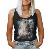 Space Wolves Wolf Howling At Moon Women Tank Top