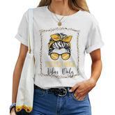 Purple Gold Football Mom Mother Football Vibes Women T-shirt