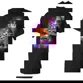 Dj Cat Eats Pizza In Galaxy T-shirt
