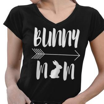 Bunny Mom Funny Rabbit Mum Gift For Women Women V-Neck T-Shirt | Mazezy