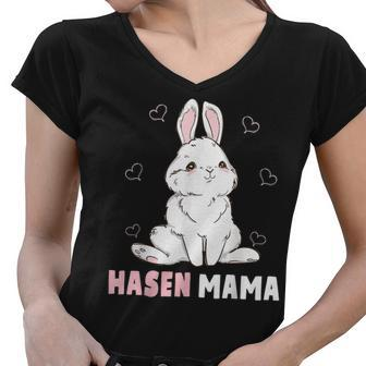 Cute Bunny Easter Rabbit Mum Rabbit Mum Gift For Women Women V-Neck T-Shirt | Mazezy