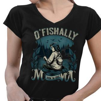 Funny Ofishally The Best Mama Fishing Rod Mommy Mothers Day Gift For Women Women V-Neck T-Shirt | Mazezy UK