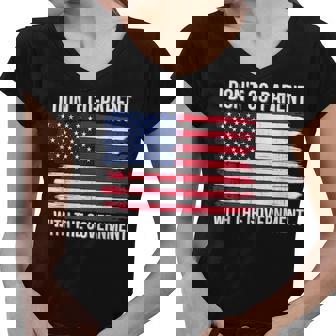 I Don’T Coparent With The Government American Flag Mom Dad Gifts For Mom Funny Gifts Women V-Neck T-Shirt | Mazezy