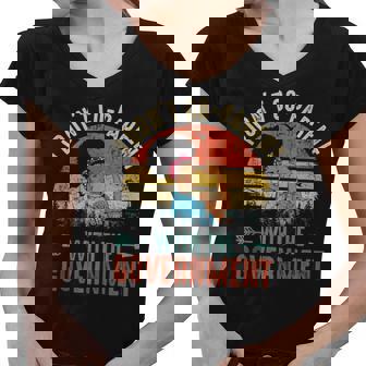 I Dont Coparent With The Government Junenth Melanin Afro Government Funny Gifts Women V-Neck T-Shirt | Mazezy