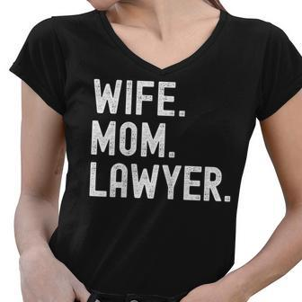 Wife Mom Lawyer African American Attorney Gifts For Mom Funny Gifts Women V-Neck T-Shirt | Mazezy