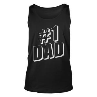 1 Dad Number One Fathers Day Unisex Tank Top | Mazezy