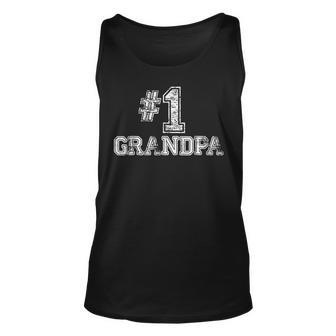 1 Grandpa T - Number One Fathers Day Unisex Tank Top | Mazezy