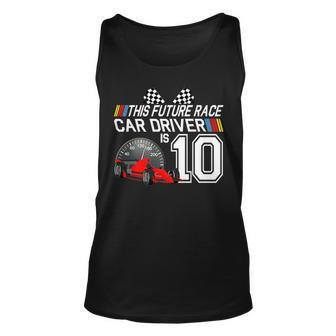 10 Year Old Race Car Birthday Party 10Th Racing Track Racing Tank Top | Mazezy