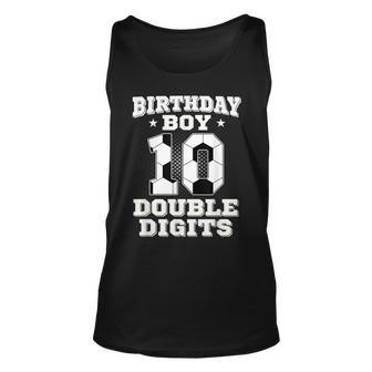 10Th Birthday Boy Double Digits Soccer 10 Years Old Tank Top | Mazezy