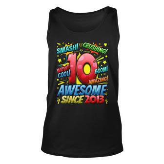 10Th Birthday Comic Style Awesome Since 2013 10 Year Old Boy Unisex Tank Top - Seseable