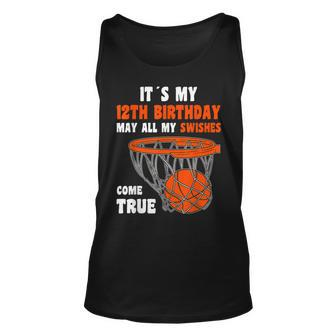12 Year Old Happy 12Th Birthday Basketball 12Th Birthday Unisex Tank Top - Seseable