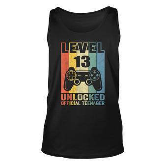 13Th Birthday Boy Level 13 Unlocked Official Nager Unisex Tank Top | Mazezy