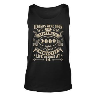 14Th Birthday 14 Years Old Legends Born September 2009 Tank Top - Seseable