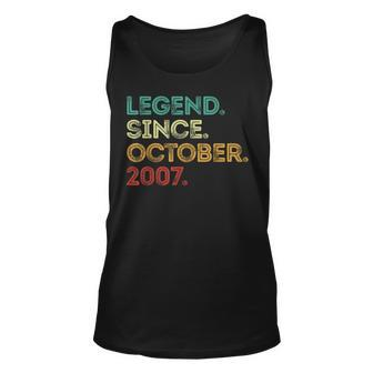 16 Years Old Legend Since October 2007 16Th Birthday Tank Top - Monsterry DE