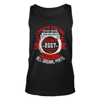 16Th Birthday Gift Legends Born In June 2007 16 Years Old Unisex Tank Top | Mazezy