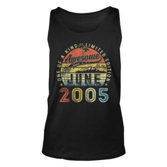 18 Year Old Awesome Since June 2005 18Th Birthday Unisex Tank Top | Mazezy