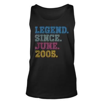 18-Year-Old Legend Since June 2005 18Th Birthday Unisex Tank Top | Mazezy