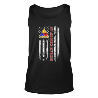 1St Armored Division American Flag Veteran Day Father Day Unisex Tank Top | Mazezy