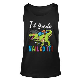 1St Grade Nailed It Dinosaur Graduation Unisex Tank Top | Mazezy