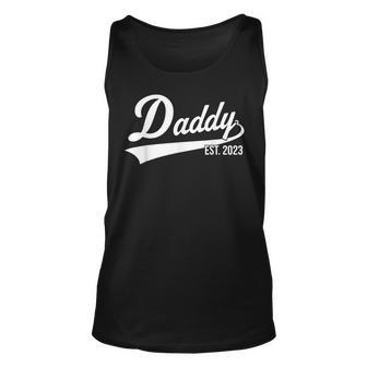 1St Time Dad Est 2023 New First Fathers Day Daddy 2023 Unisex Tank Top - Thegiftio UK