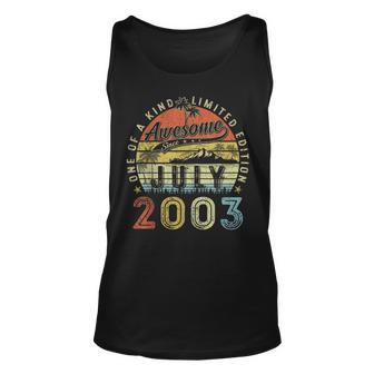 20 Year Old Awesome Since July 2003 20Th Birthday Unisex Tank Top | Mazezy