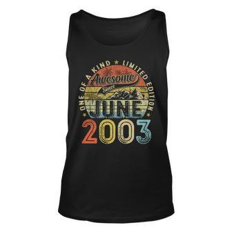 20 Years Old Gifts 20Th Birthday Men Awesome Since June 2003 Unisex Tank Top - Thegiftio UK
