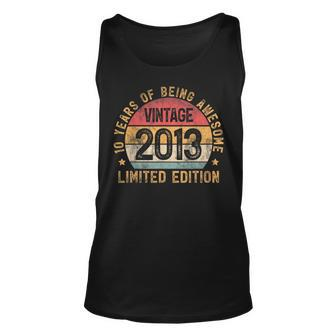 2013 Turning 10 Bday 10Th Birthday Boy 10 Years Old Vintage Tank Top | Mazezy