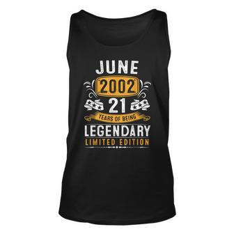 21 Years Old Vintage June 2002 21St Birthday Tank Top | Mazezy