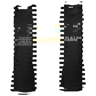 215 Philadelphia Area Code Badge With Star Unisex Tank Top - Thegiftio