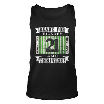 21St Football Birthday Party 21 Years Old Football Fan Tank Top | Mazezy
