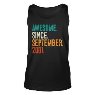 22Nd Birthday 22 Years Old Awesome Since September 2001 Tank Top - Monsterry