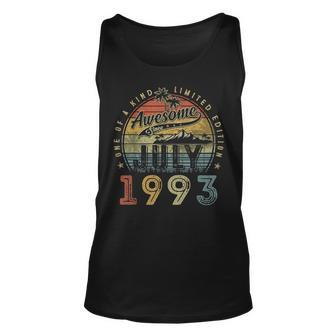 30 Year Old Awesome Since July 1993 30Th Birthday Unisex Tank Top - Seseable