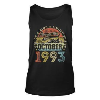 30 Years Old Made In 1993 Vintage October 1993 30Th Birthday Tank Top - Seseable