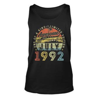 31 Year Old Awesome Since July 1992 31Th Birthday Unisex Tank Top | Mazezy