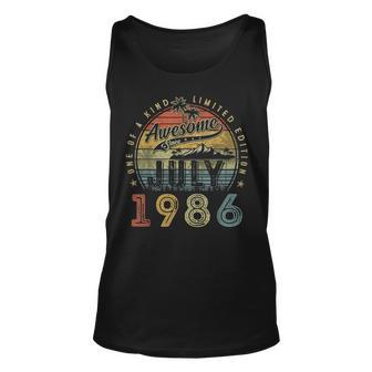 37 Year Old Awesome Since July 1986 37Th Birthday Unisex Tank Top | Mazezy