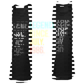 37 Years Old Legend Since July 1986 37Th Birthday Unisex Tank Top | Mazezy