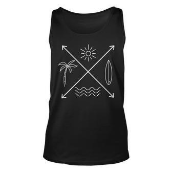 4 Elements Of Beach Lifestyle Surfing Wander More Gift For Women Unisex Tank Top - Thegiftio UK