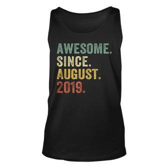 4 Year Old 4Th Birthday Boys Awesome Since August 2019 Tank Top - Monsterry AU