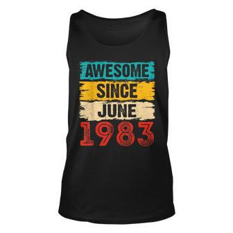 40 Year Old Awesome Since June 1983 40Th Birthday Gifts Unisex Tank Top | Mazezy