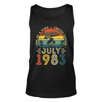 40 Years Old 40Th Birthday Men Awesome Since July 1983 40Th Birthday Tank Top | Mazezy